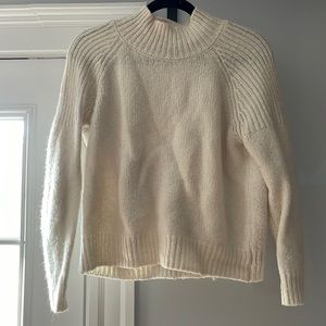 Cream wool mockneck sweater